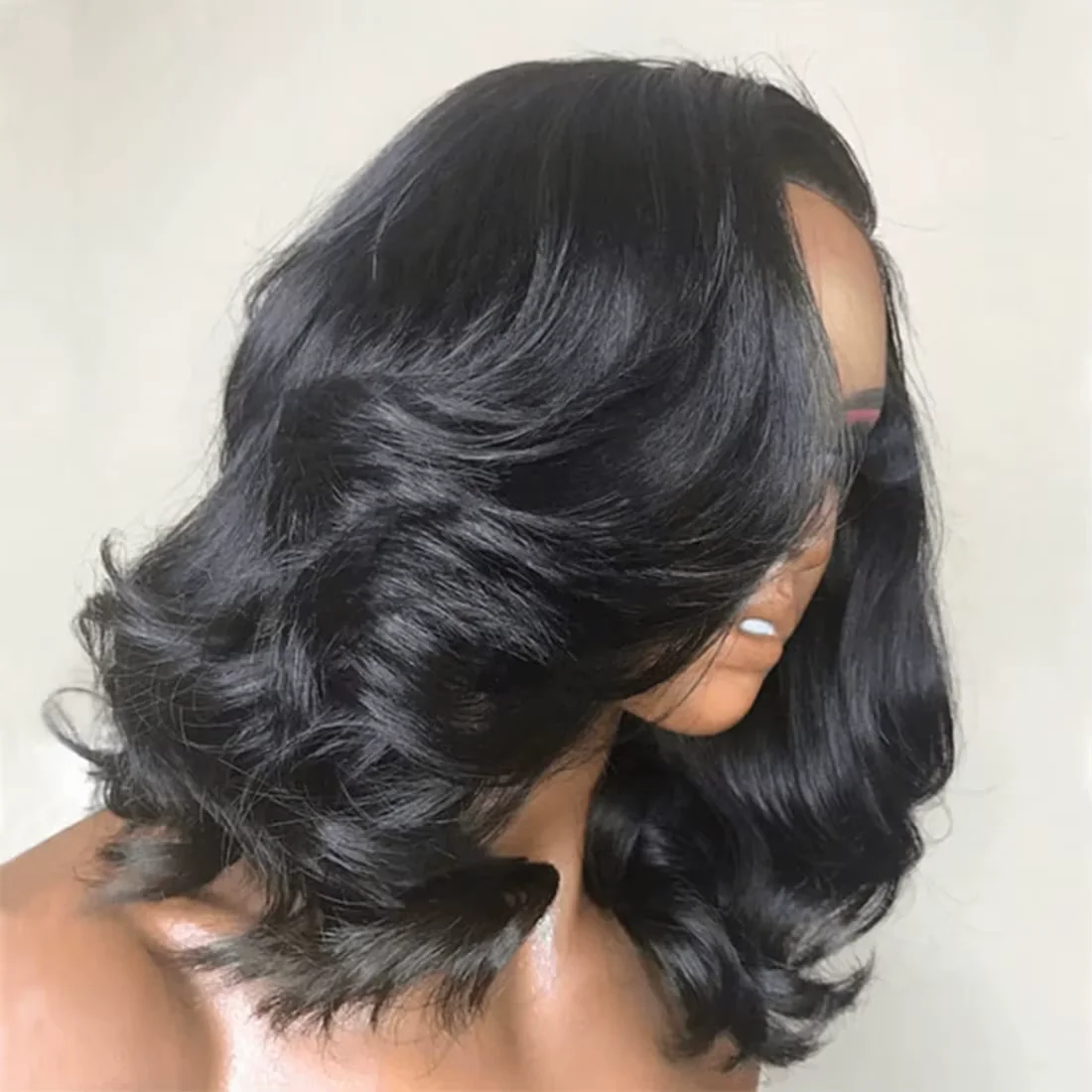 13x4 Curly Bob Body Wave Lace Frontal Wig 100% Human Hair Wigs 200% Density Brazilian Remy 4x4 Short Bob Lace Wig 12 14 16 Inch