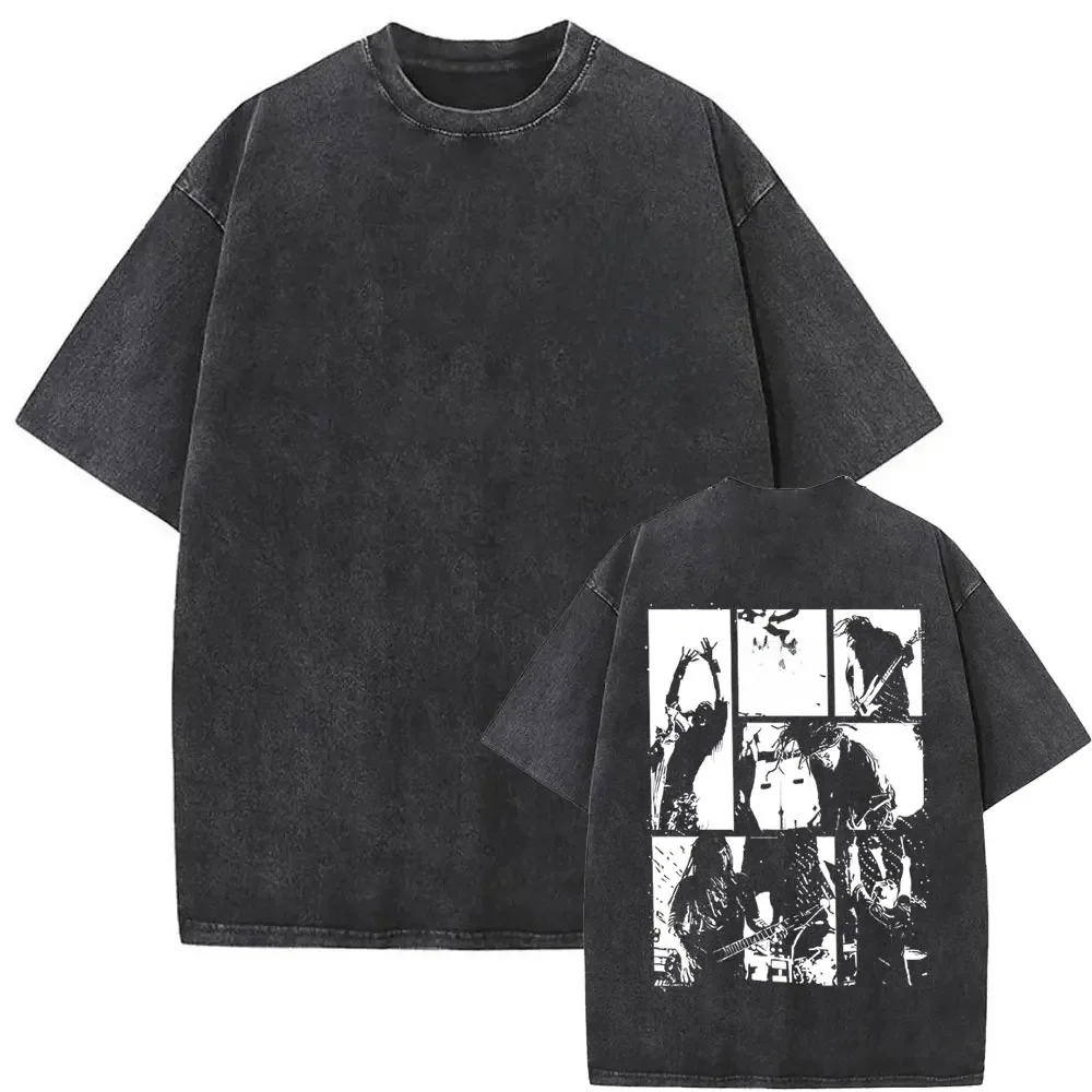 Neue Gewaschen Vintage Alternative Nu Metal Rock Band Korn Print T-shirt Männer Übergroße T-shirts Männlichen Mode T Shirts Y2k Streetwear