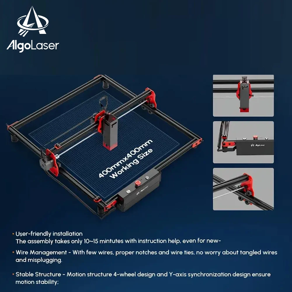 

AlgoLaser DIY KIT 5W 10W laser engraving machine For DIY Gifts, Business Cards, 12000mm/min, Support Mobile APP And Wifi Offline