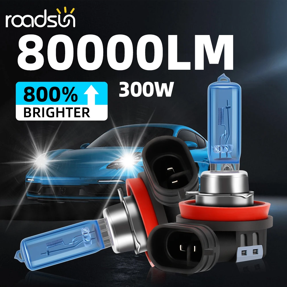 

Super Bright Halogen Bulbs H1 H4 H7 H11 H9 9005 HB3 9006 HB4 9008 9012 100W 6000K Headlight 12V Fog Lights 880 5202 Driving Lamp