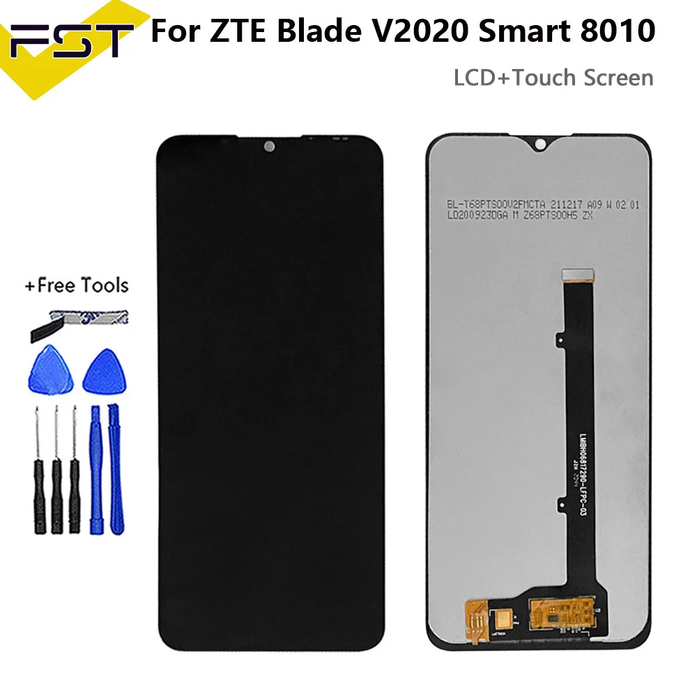 Original LCD Display Pantalla Replacement For ZTE Blade V2020 V20 Smart 8010 Touch Digitizer Screen Frame Assembly BladeV2020