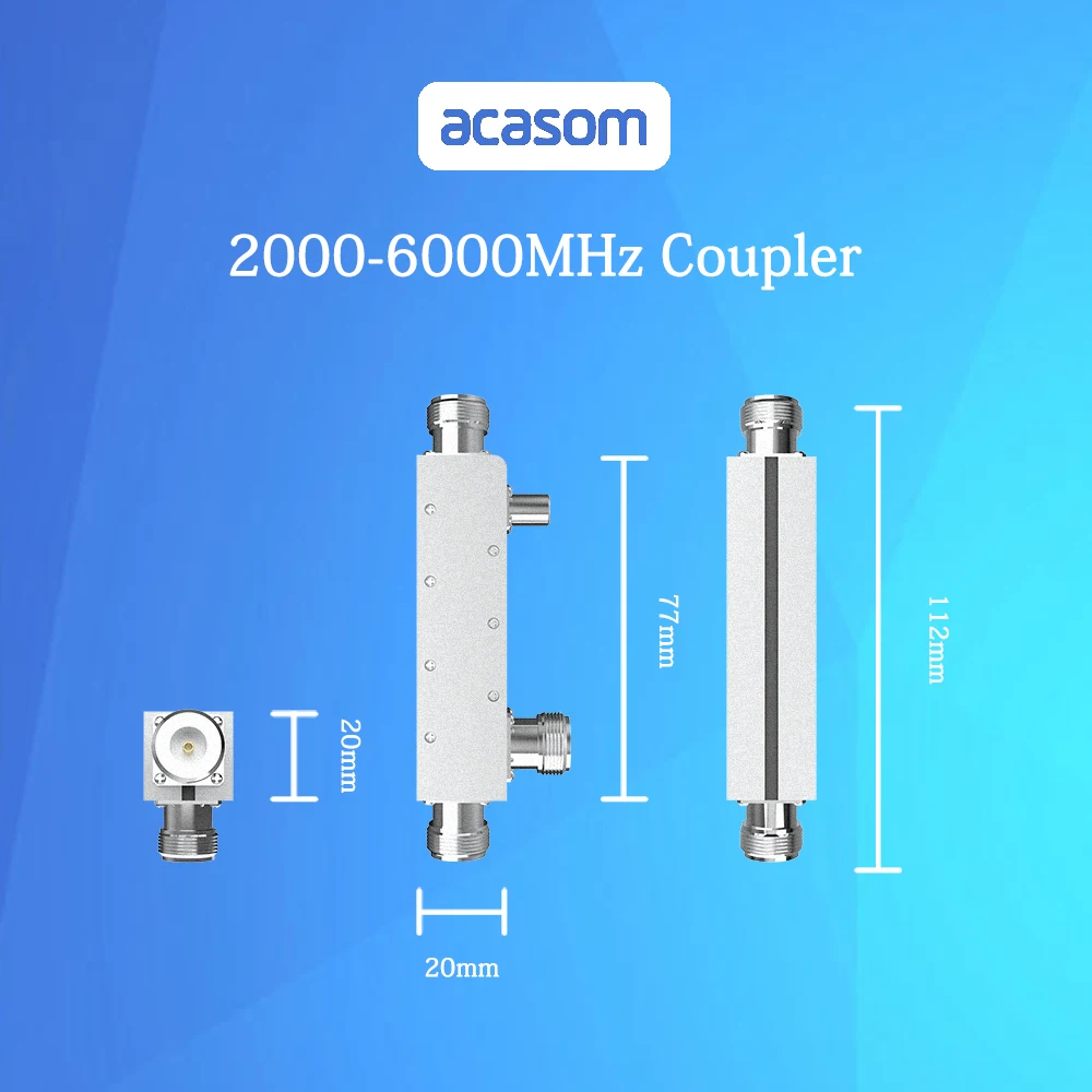 Wideband 7dB  Directional Coupler From 2000MHz to 6000MHz Rated to 20 Watts  N Connector  Microstrip  Line