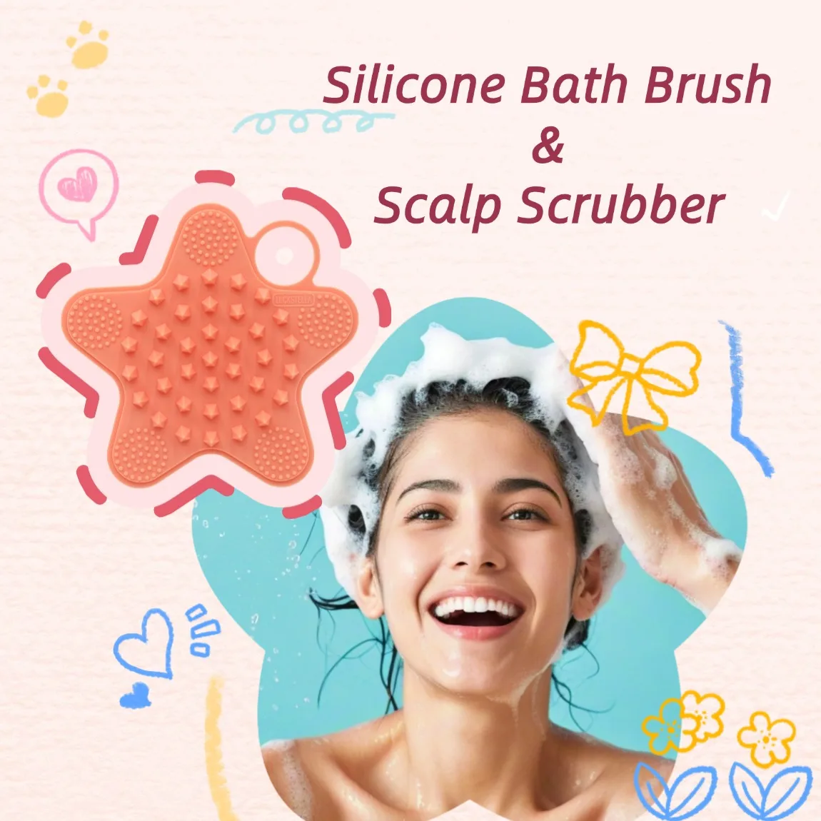 Silicone Exfoliating Body Scrubber Dual-Sided Silicone Loofah for Shower Silicone Body Scrubber Skin Care Tool