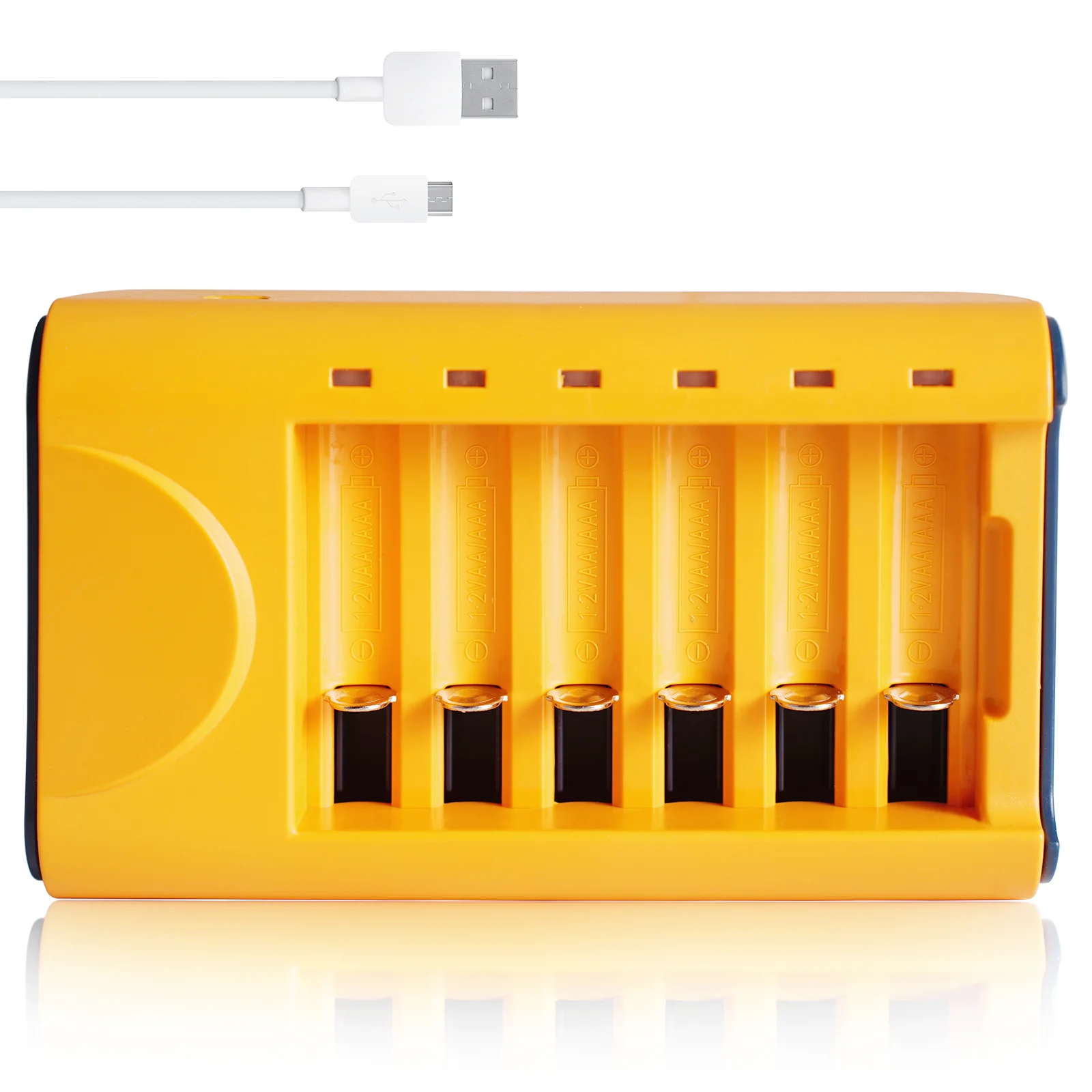 Skylogin-Chargeur de batterie Feye AA AAA, 6 baies, USB, charge rapide, fente indépendante pour Ni-laissée Ni-CD, 1.2V, aste 24.com