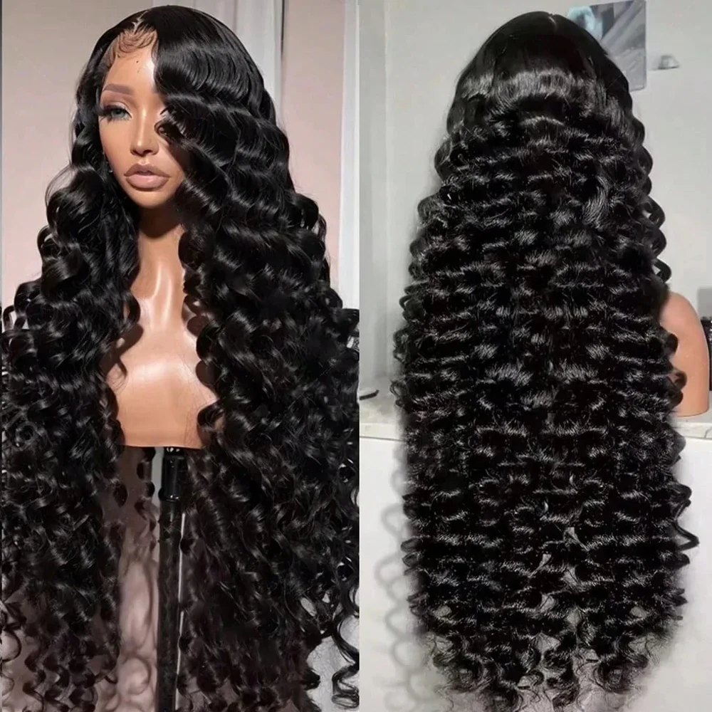 البرازيلي شعر بشري لعذراء فضفاض موجة عميقة 13x4 HD الدانتيل أمامي شعر مستعار بدون صمغ 30 40 بوصة 250% الكثافة الرطب والمموج فضفاض مجعد #2