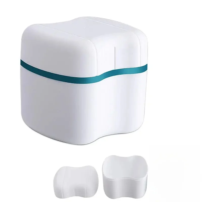 Tasse de prothèse dentaire de salle de bain, conteneur de nettoyage de protège-dents, boîtes de prothèses dentaires de bain, boîte de prothèse dentaire pour retenue de voyage