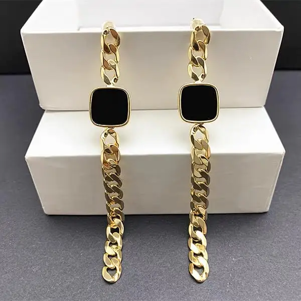 

Gold Drop Earrings – Bold Cuban Chain Elegance