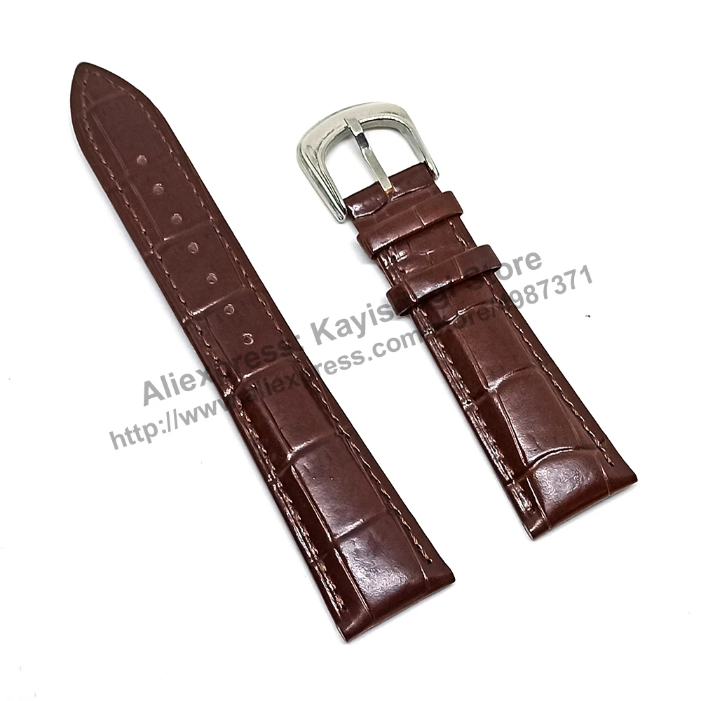 22mm Black , Brown Genuine Leather Watch Band Strap Compatible For Franck Muller