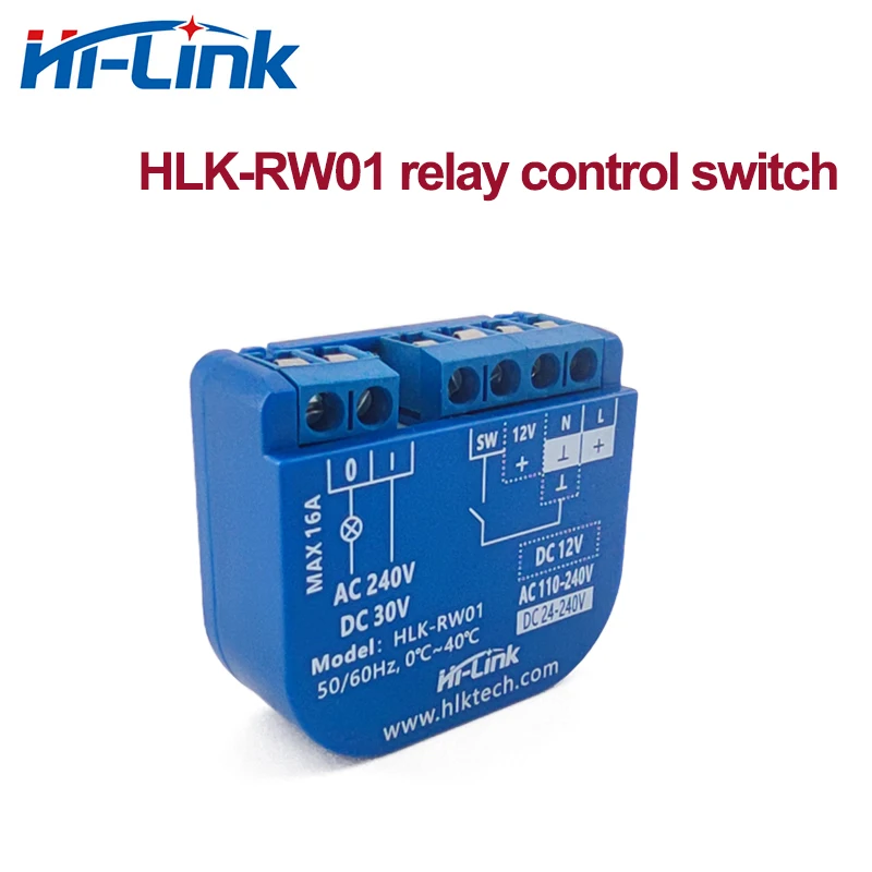 110-240Vac/24-240Vdc/12V 1A Single Channel Relay Control Switch HLK-RW01 with APP/Alexa