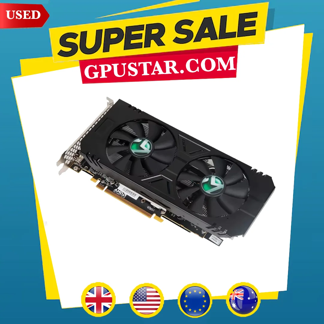 USED Graphics Cards AMD Radeon RX580 2048SP 8G GDDR5 256bit HDMI+DP*3+DVI Video Card For Desktop Gaming Computer GPU RX 580