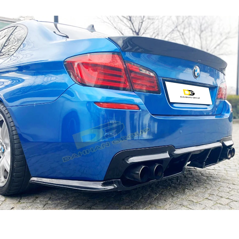 B.m.w 5 séries f10 2010 - 2017 vorsteiner estilo traseiro difusor spoiler asa e traseiro lateral abas de plástico piano gloss preto m5 kit