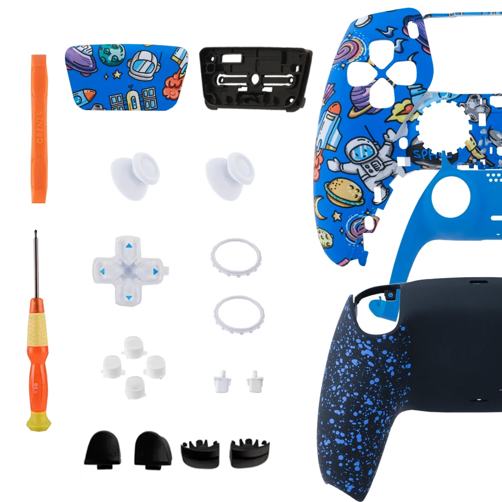 Replacement Shell Kit For PS5 DualSense Controller Full Housing Non-Slip Grip with Touchpad BDM-010/020/030/040/050 DIY Mod