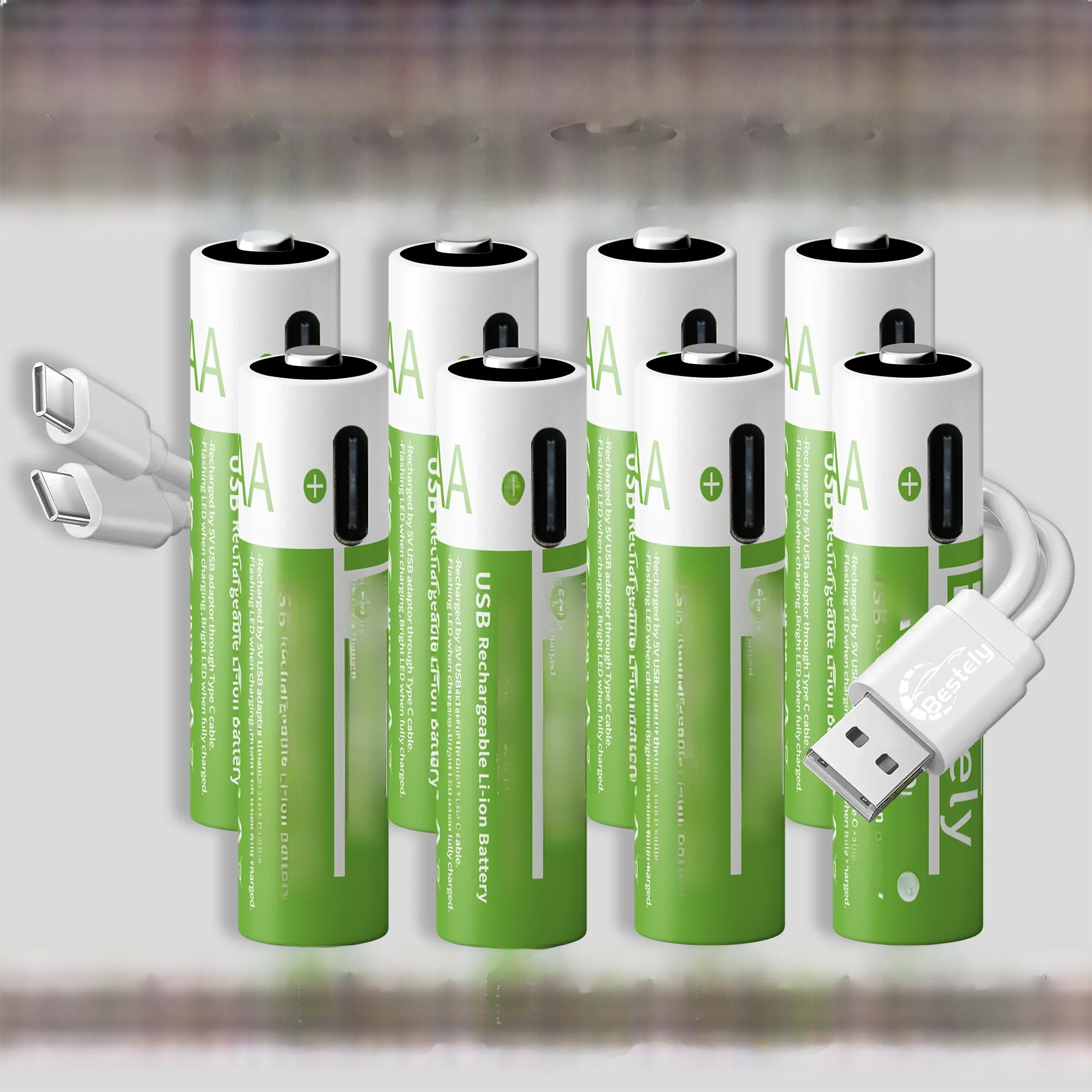 AliExpress BaKKiter New 1.5V AAA 6800mAh Lithium Rechargeable Batteries USB AAA High Capacity Li-ion Battery 2000 Times Cycle with Type-C Free Cable