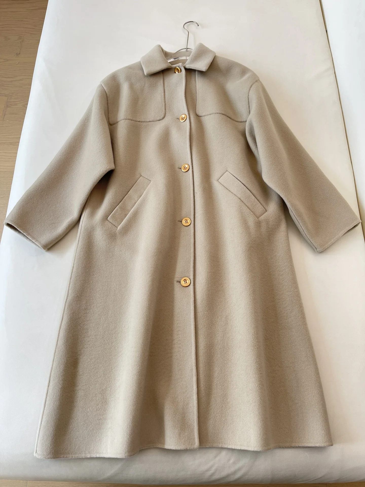 

Женское новое кашемировое осеннее однотонное длинное пальто с отложным воротником и длинным рукавом, шикарное повседневное высококачественное элегантное винтажное однобортное пальто