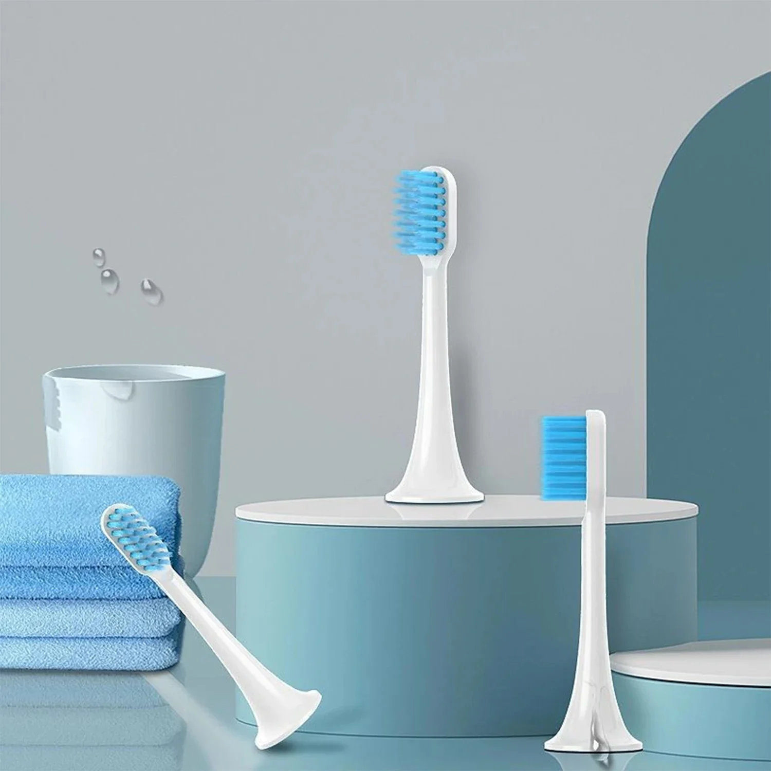 Têtes de brosse de rechange pour Xiaomi Mijia T300 T500 T700, buses de brosse à dents électrique avec couvercle anti-poussière, emballage scellé, poils souples