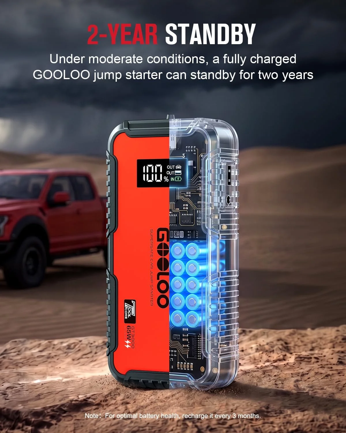 Lithium Jump Starter 3000A Peak - GOOLOO GT6000 GT3000 Портативное пусковое устройство