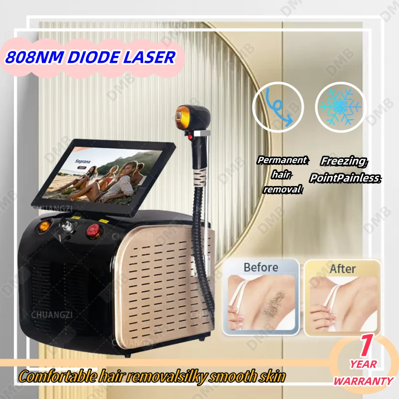 

Portable 3500W 808nm diode laser 755 808 1064nm wavelength freezing point painless permanent hair removal