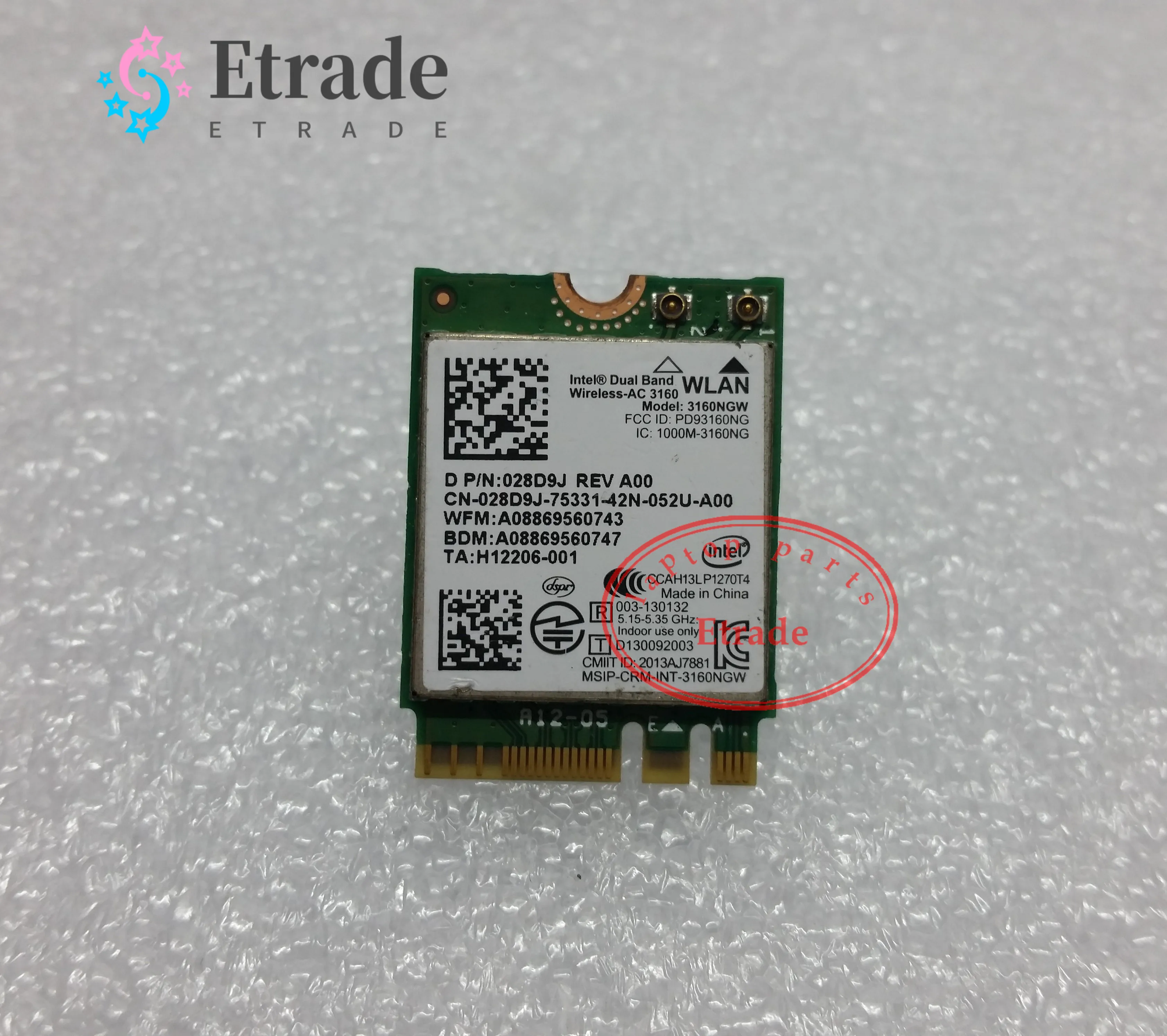 

Wireless-AC 3160 Dual Band WLAN WiFi Card Bluetooth 4.0 M.2 - 28D9J 028D9J For 5447 5547 5548 7547 7548 5448 5559 3558 3458