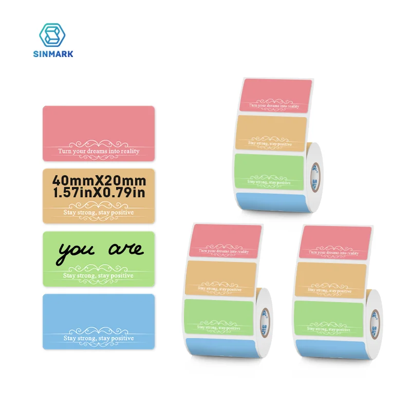 

SINMARK Thermal Sticker Labels Self-Adhesive Direct Thermal Multi-Purpose Roll Gift Tag DIY Envelope Sealing Stickers Stationery