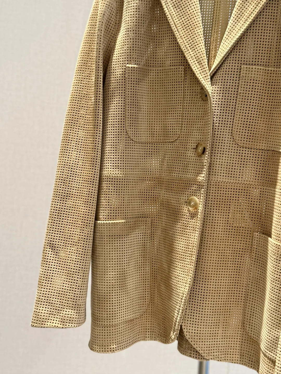 Otoño nuevas mujeres de piel de oveja cuello vuelto Blazer abrigo de manga larga Casual de alta calidad elegante Casual de lujo de un solo pecho