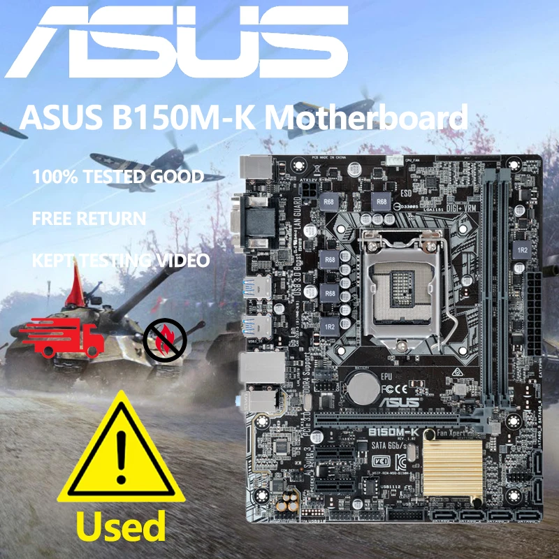 

Asus B150M-K Desktop Motherboard B150 Socket LGA 1151 i7 i5 i3 DDR3 32G SATA3 Micro-ATX