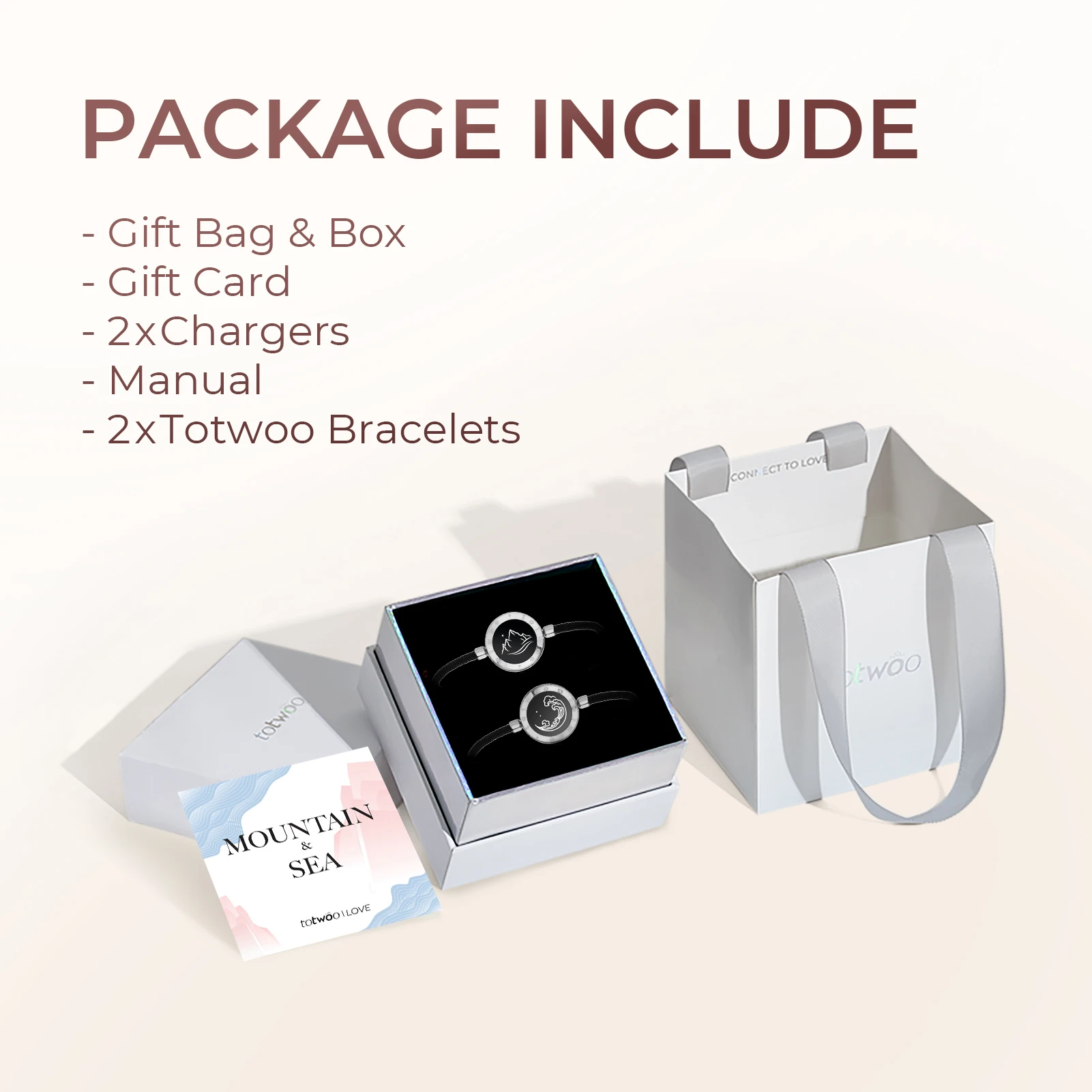 สร้อยข้อมือคู่รักอัจฉริยะ Totwoo เชื่อมต่อ Bluetooth ของขวัญโรแมนติกเพื่อความสัมพันธ์ทางไกล