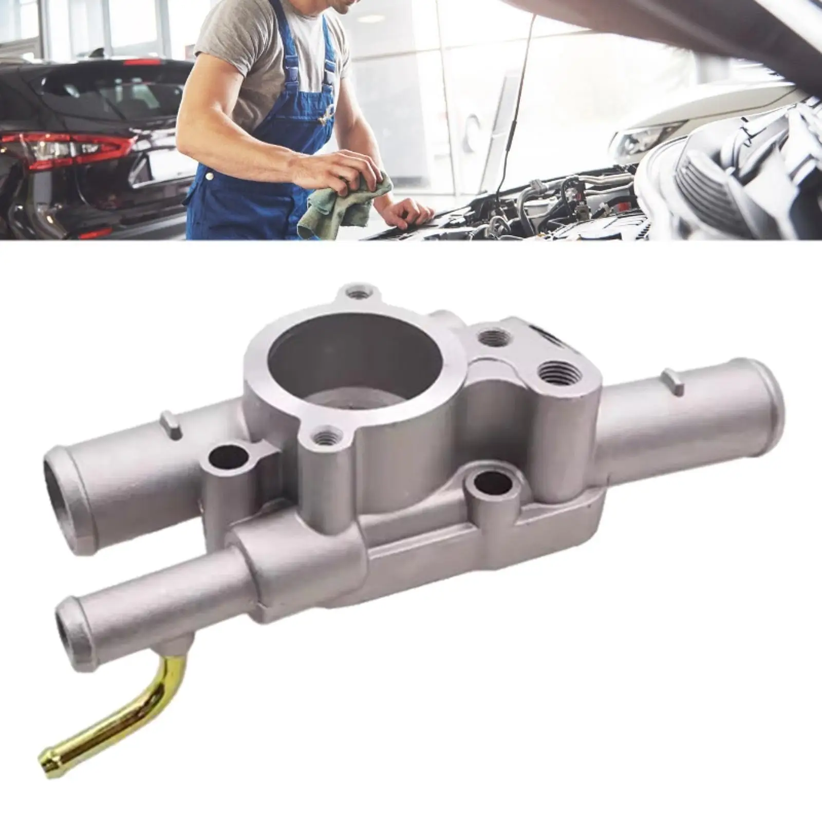 Picture 3: Coolant Thermostat Housing Assembly Sturdy Practical Convenient Easy to Install 16333-11211 Replace Part Automotive Accessories