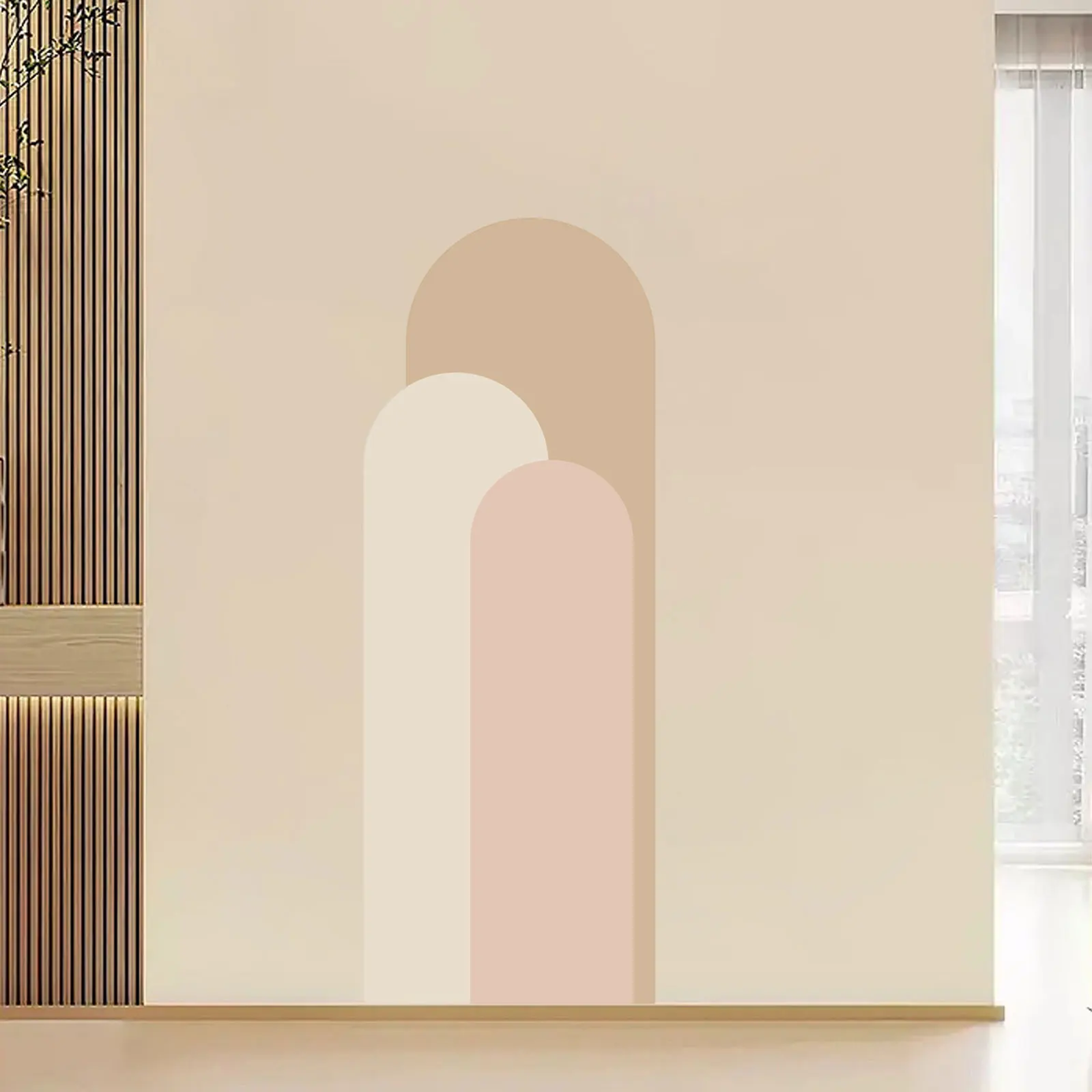 Arch Wall Decal PVC Wallpaper Nursery Background Headboard Boho Arch Wall Sticker Mural for Office Home Holiday Playroom