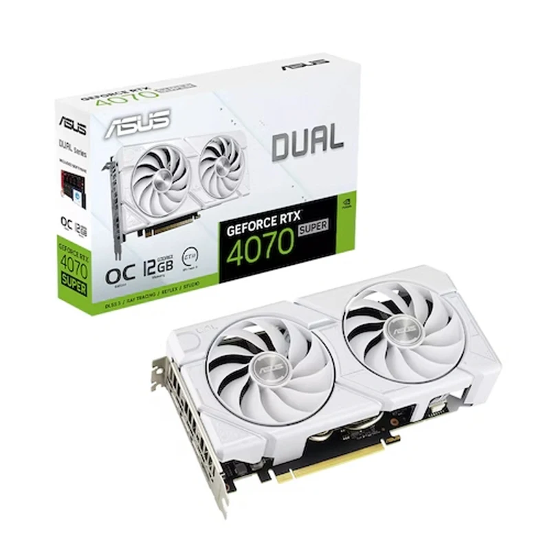 [Korea Official Product] ASUS DUAL GeForce RTX 4070 SUPER O12G EVO OC D6X 12GB White INTEC & Company VGA Graphics Card