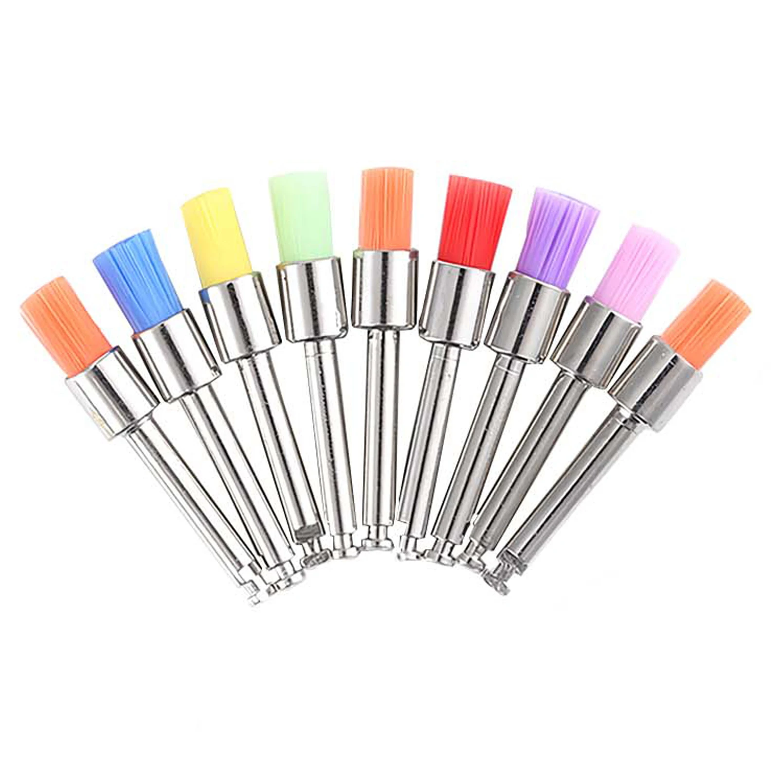 10 pcs Dental polishing brushes teeth Clean Prophy Brushes Nylon Flat Latch Type 0.2/0.6cm Brush Head dental products china