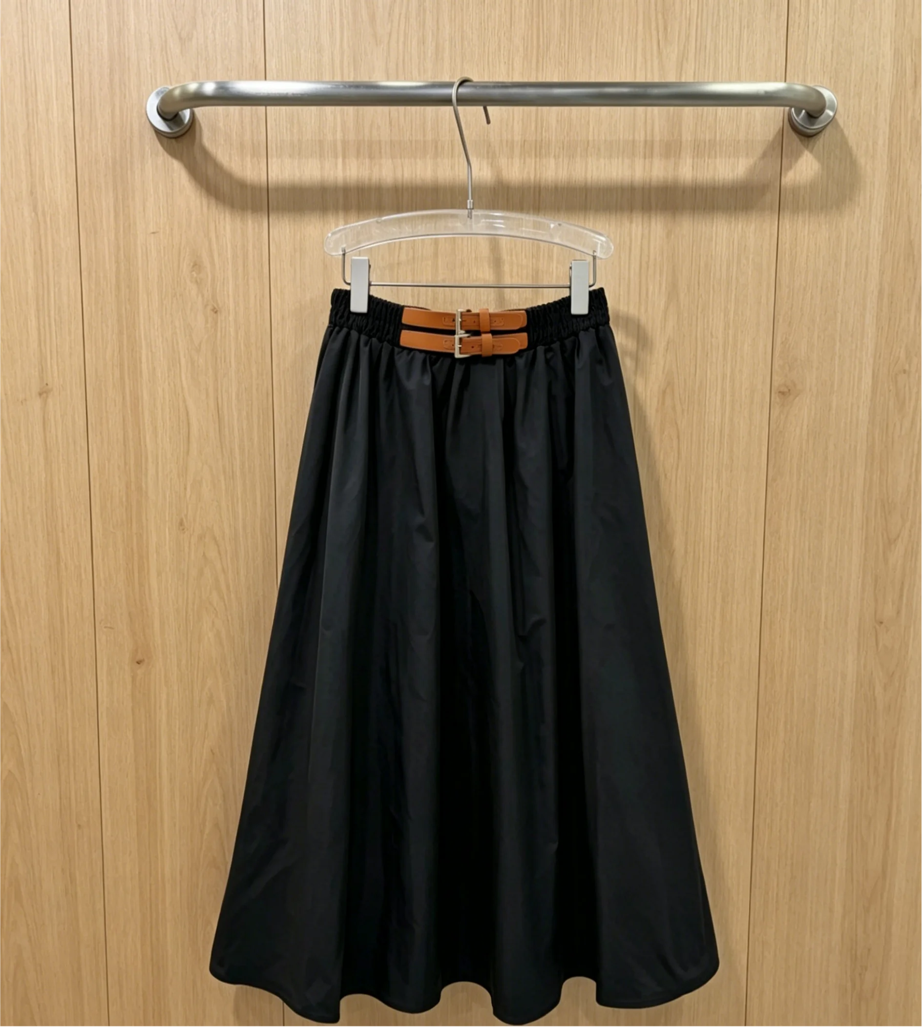 

2026 New Style Womens Black Half Skirt Size M L Youthful and Versatile Code 050