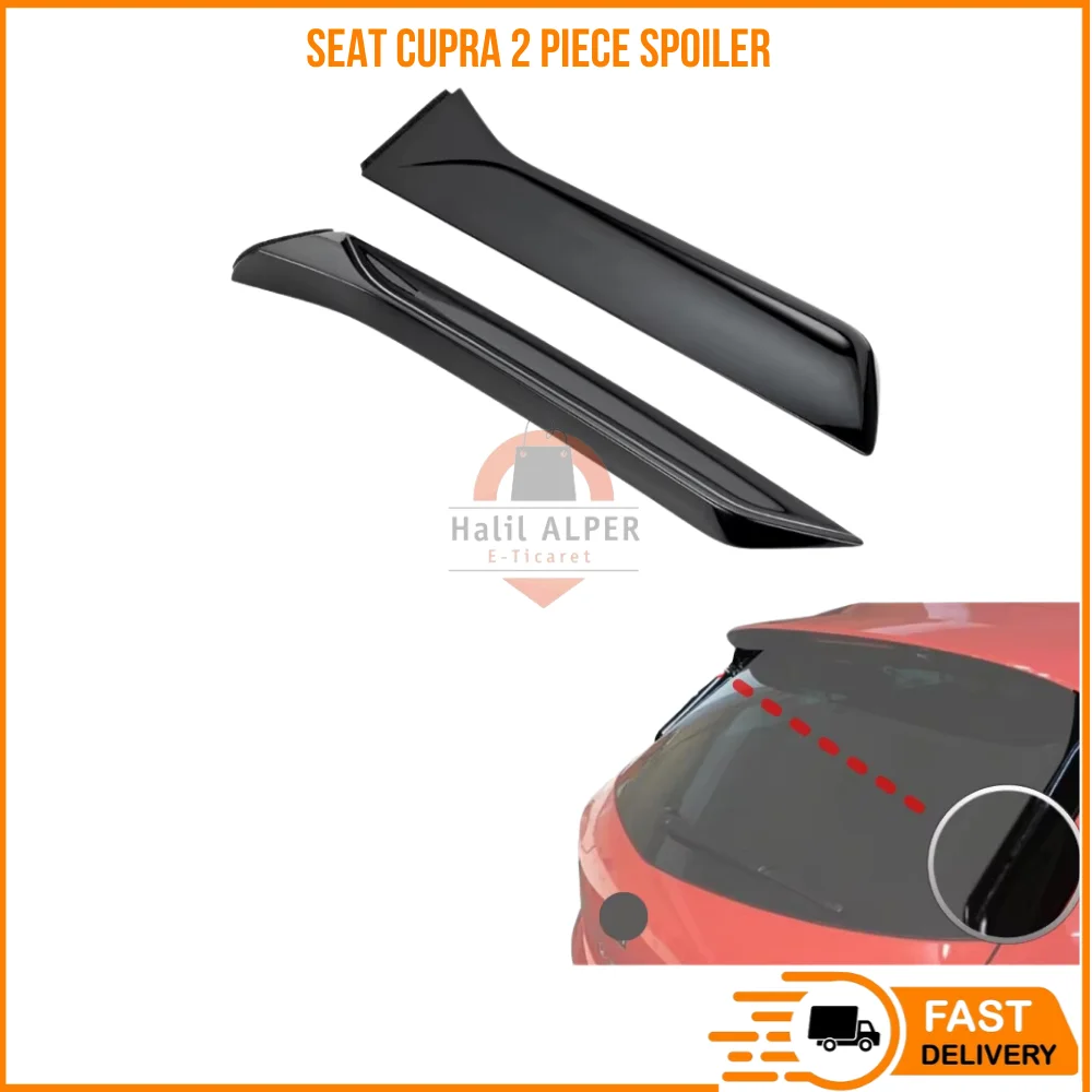 

For 2 Piece Spoiler Tail Wing Trunk Spoiler High Polished Piano Black Color Additional Spoiler For Seat Cupra