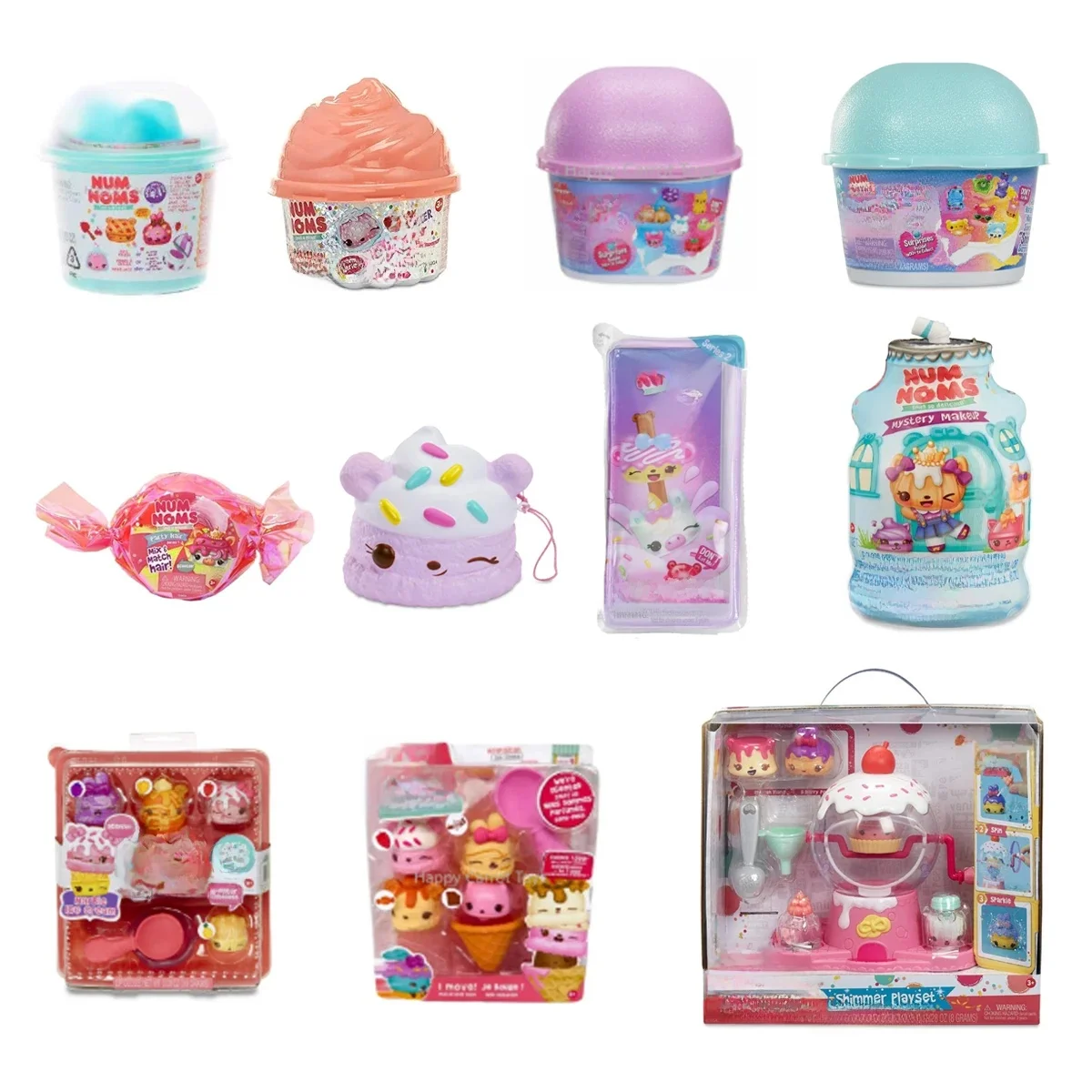Num Noms odeur si délicieuse la recette pour méfait marbre crème glacée série 5 Snackables cônes de neige figurine jouet à collectionner