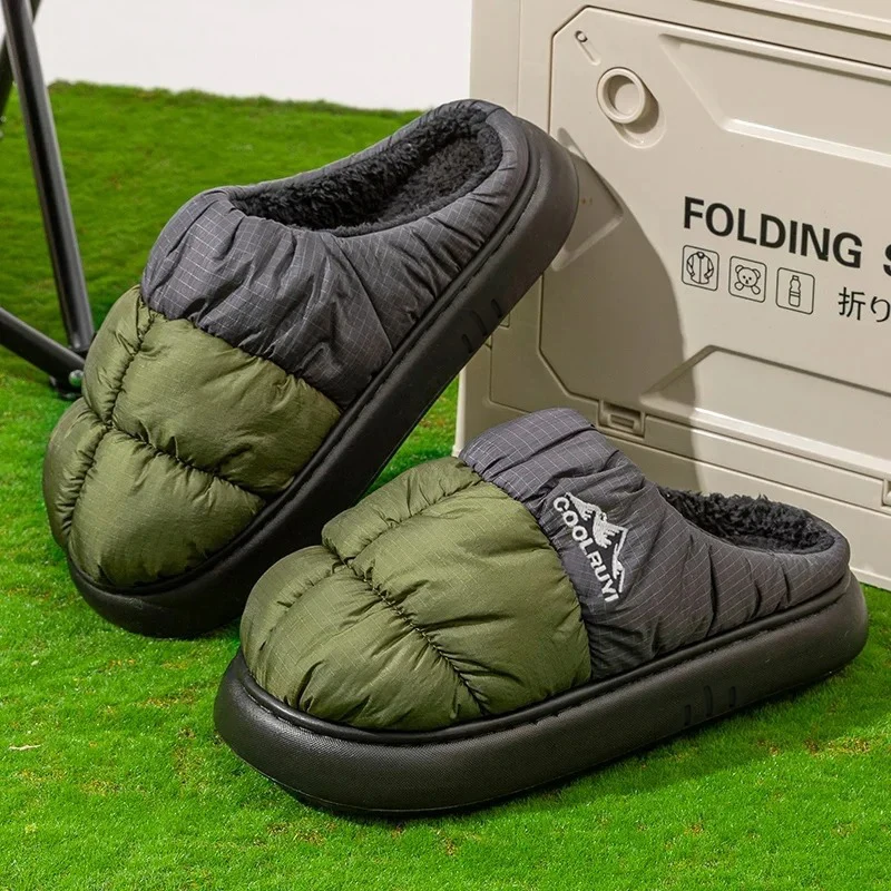 ZUOFU Wasserdichte, warme Hausschuhe mit dicker Sohle und Plüschfutter für Damen, Herren und Paare, rutschfest, in verschiedenen Farben, für den Innen- und Außenbereich, ideal für den Winter. – Detail 6