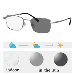 SHINU reading glasses titanium men Photochromic multifocal lenses Progressive reading glasses Vintage prescription Glasses men