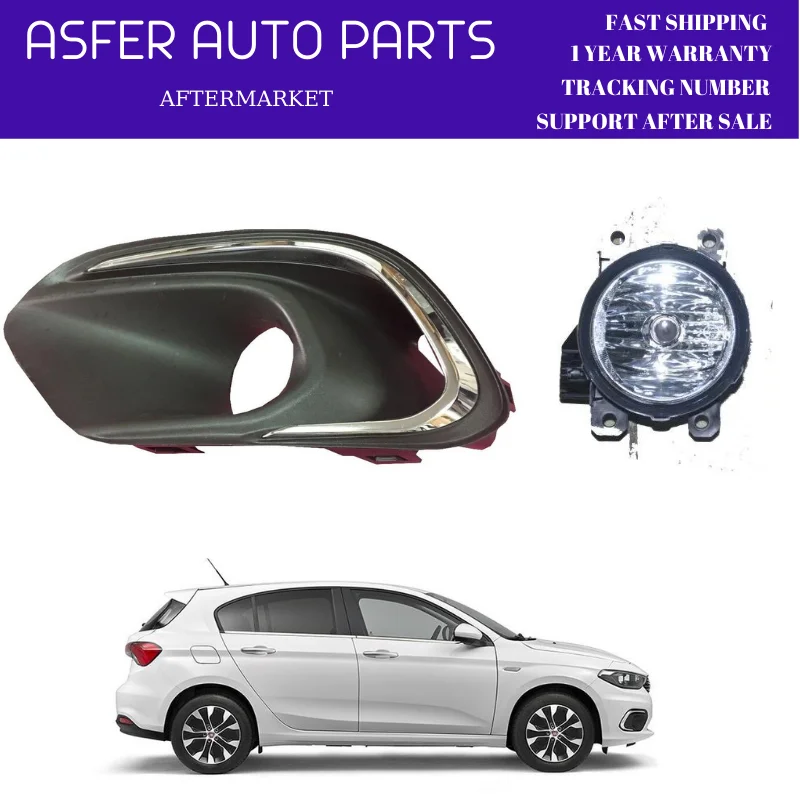 Fog Light And Frame For Fiat Egea (Tipo) HB SW 2015-2020 With Chrome Parts Left Right Oem 735660958 735660959 820007400