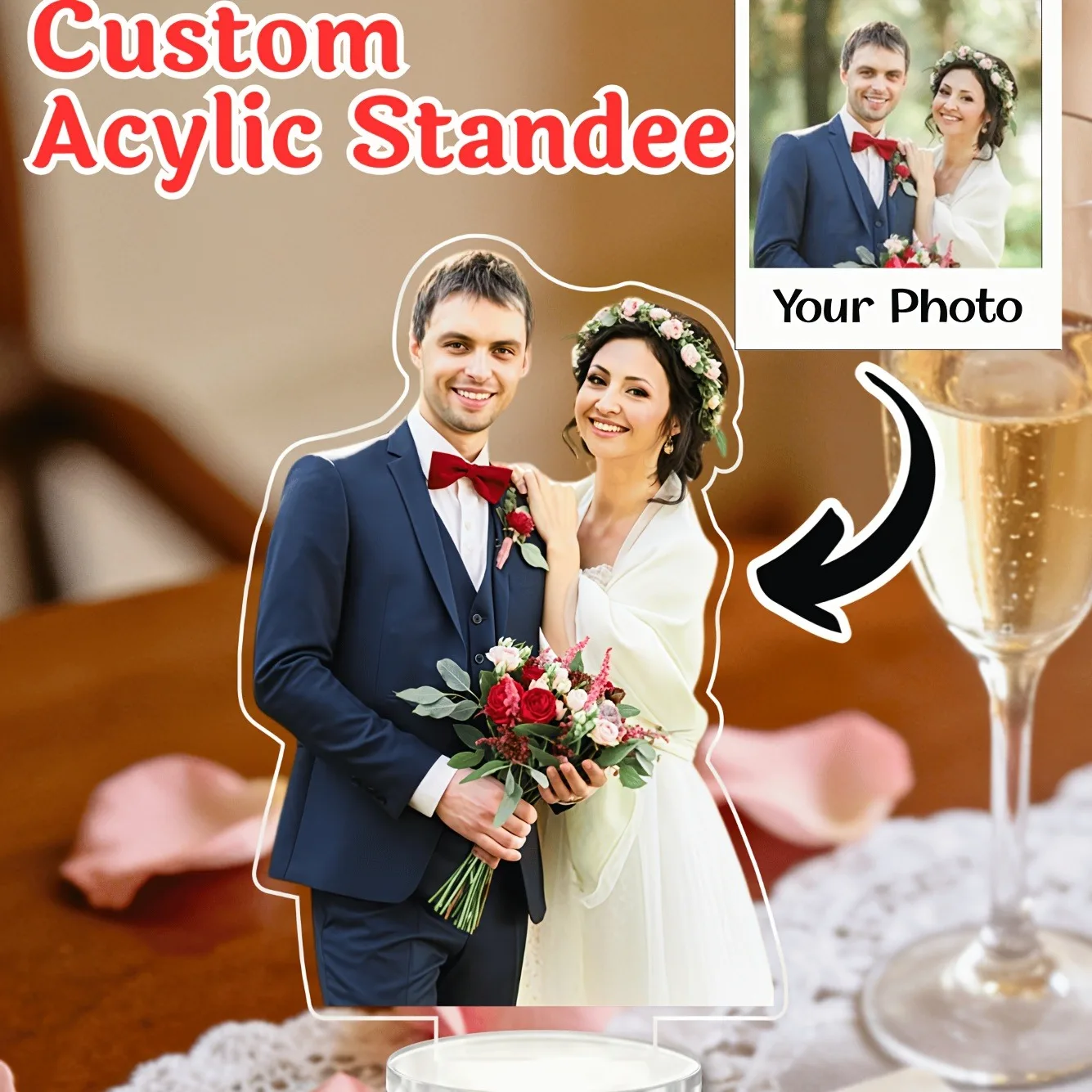Personalized Acrylic Plaque Photo Frame Styles | Custom Acrylic Stand | Custom Acrylic Photo Stand, Perfect for First Date Memor