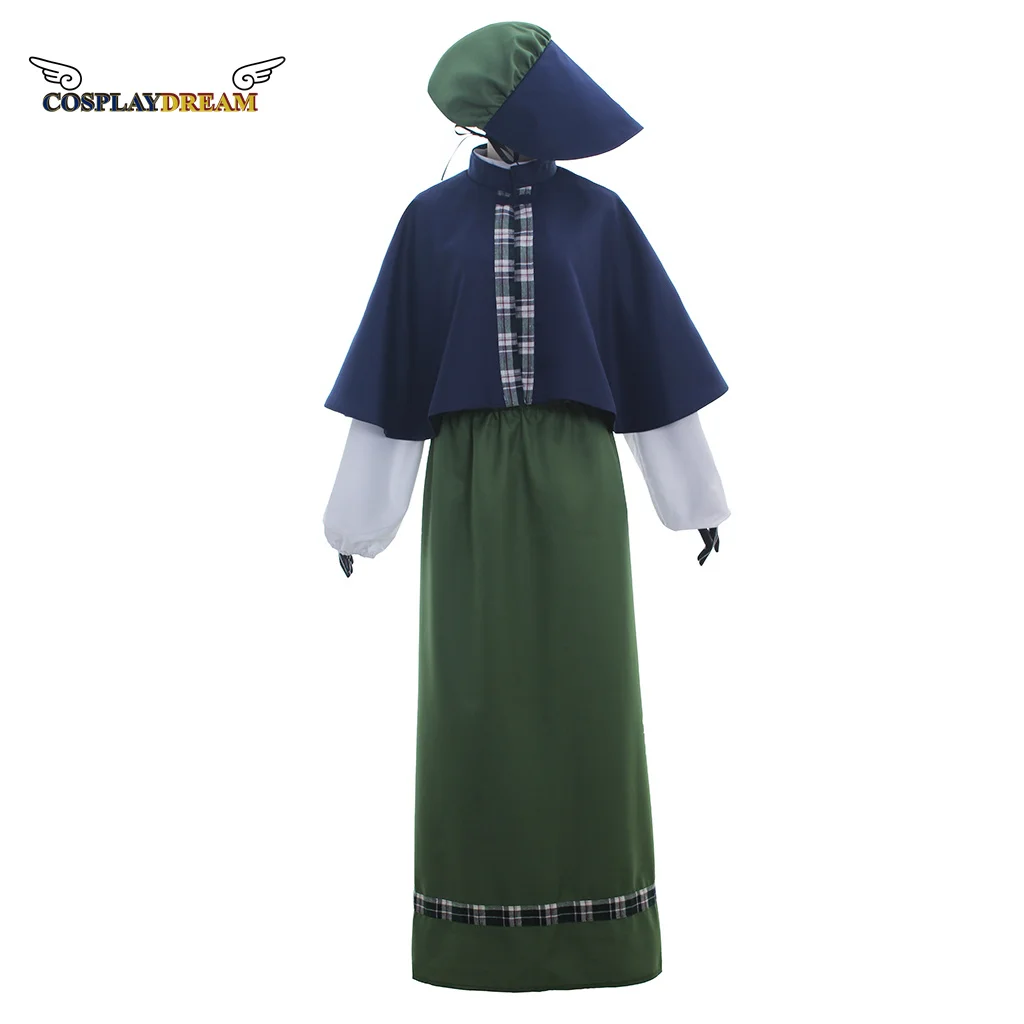 

Vintage Victorian Medieval Dress Carol Singer Uniform Dress Halloween Carnival Party Costumes Custom Made