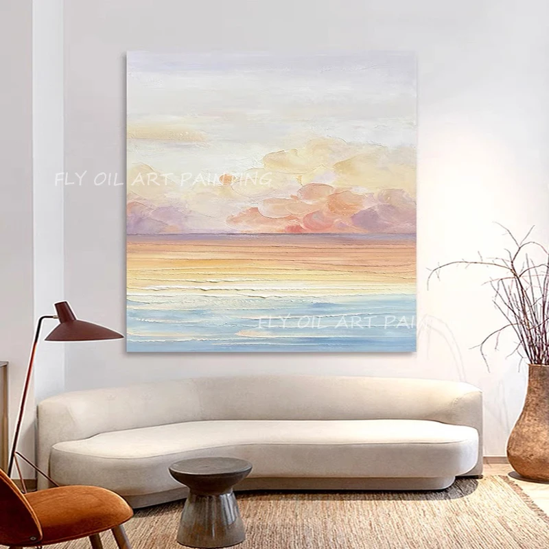 

Simple pure landscape picture thick ocean seascape best hand painted Oil painting on Canvas Art Classic Cuadros Decoration Gift