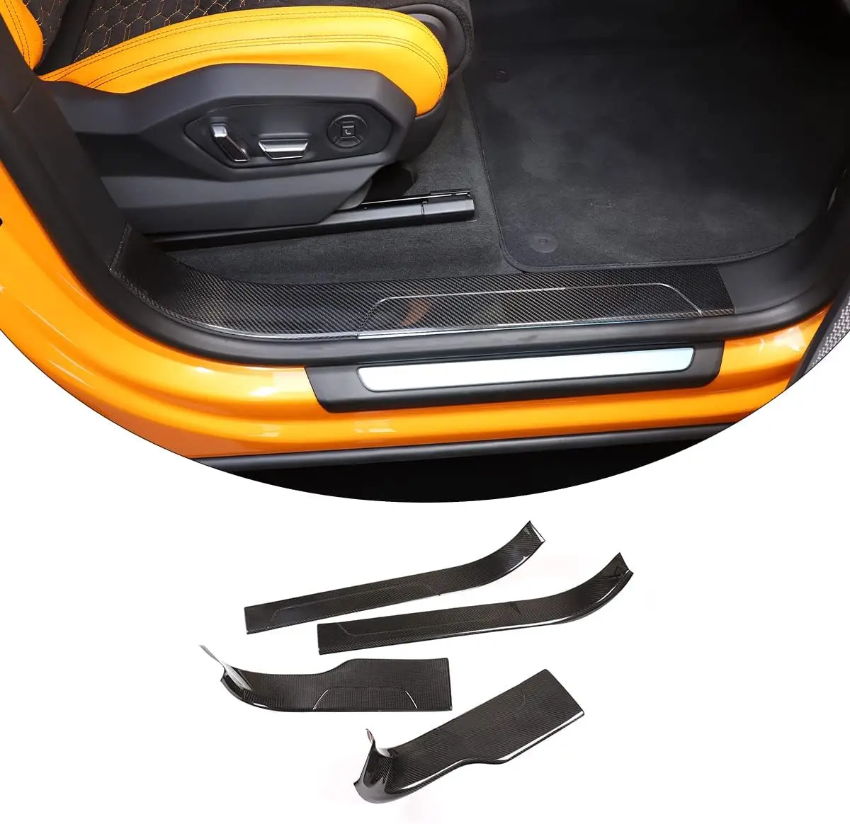 

Carbon Fiber Car Door Sill Scuff Plate Trim Cover For Lamborghini URUS 2018-2023 Welcome Door Protection Trim Accessories