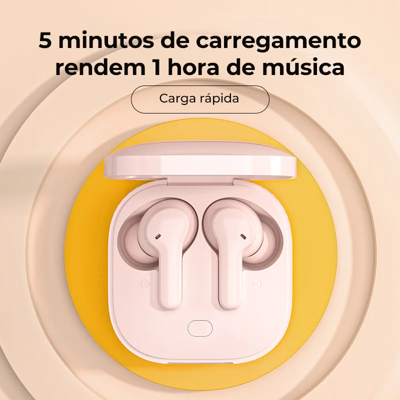 QCY Fone de Ouvido Sem Fio T13 TWS 4 Mics Control Por Toque e Bluetooth 5.1 Cancelamento de Ruido e de Eco Recarregable