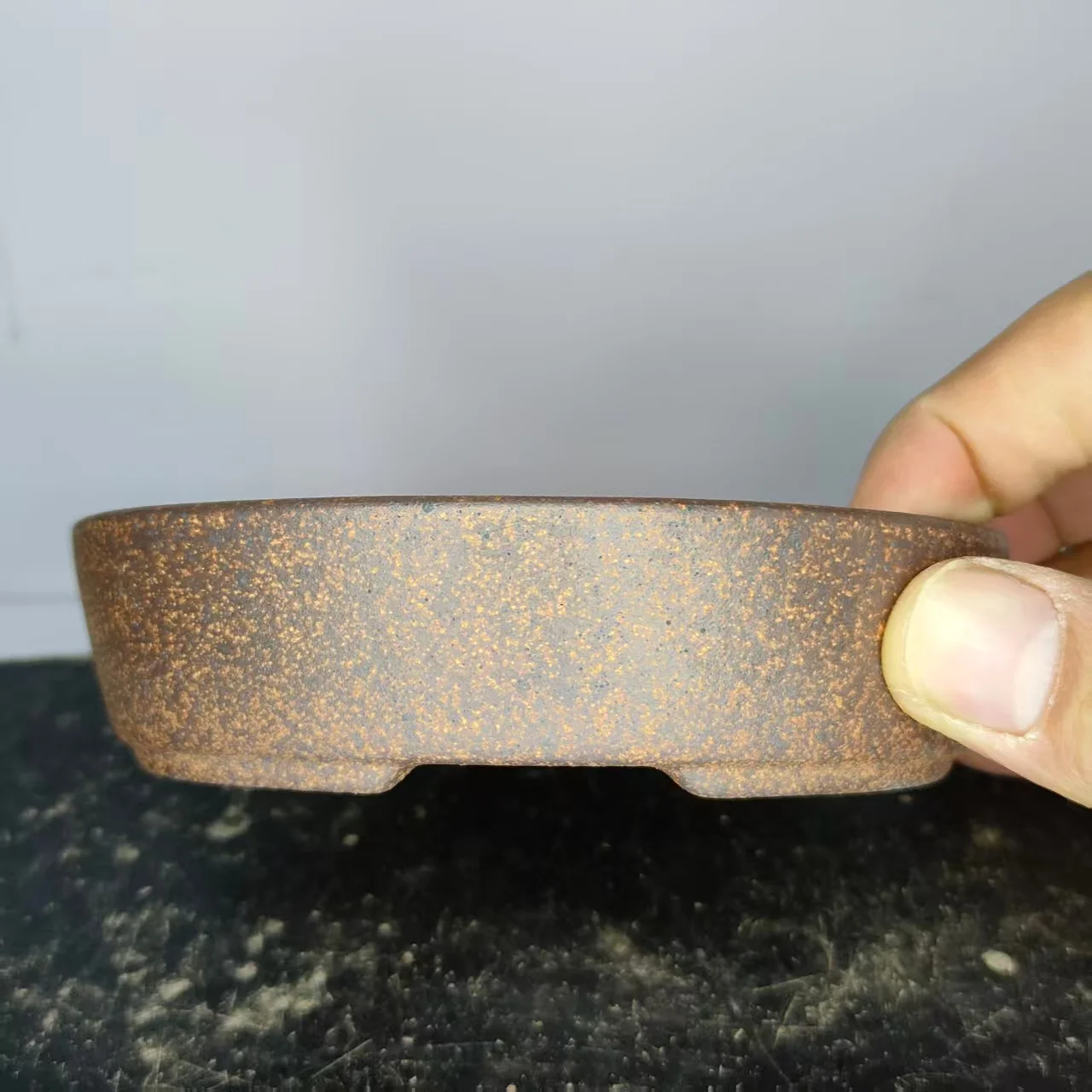 Yixing Luxury Gold Wood-fired Style Unglazed Bonsai Pot