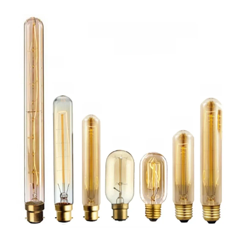 Grande ampoule vintage de style rétro Edison, lampe à spirale In347, tube long, filament, décoration de Noël et de la maison, 6W