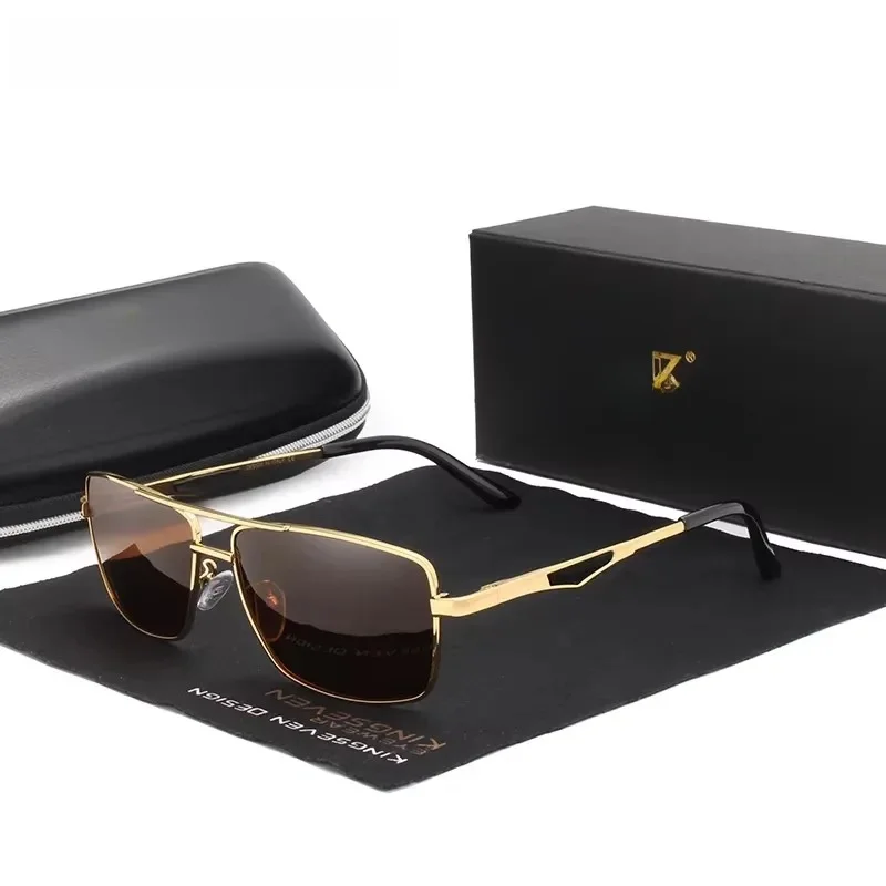 KINGSEVEN-Lunettes de soleil polarisées pour hommes, lunettes de soleil carrées pour la conduite, lunettes de voyage à la mode, marque de créateur
