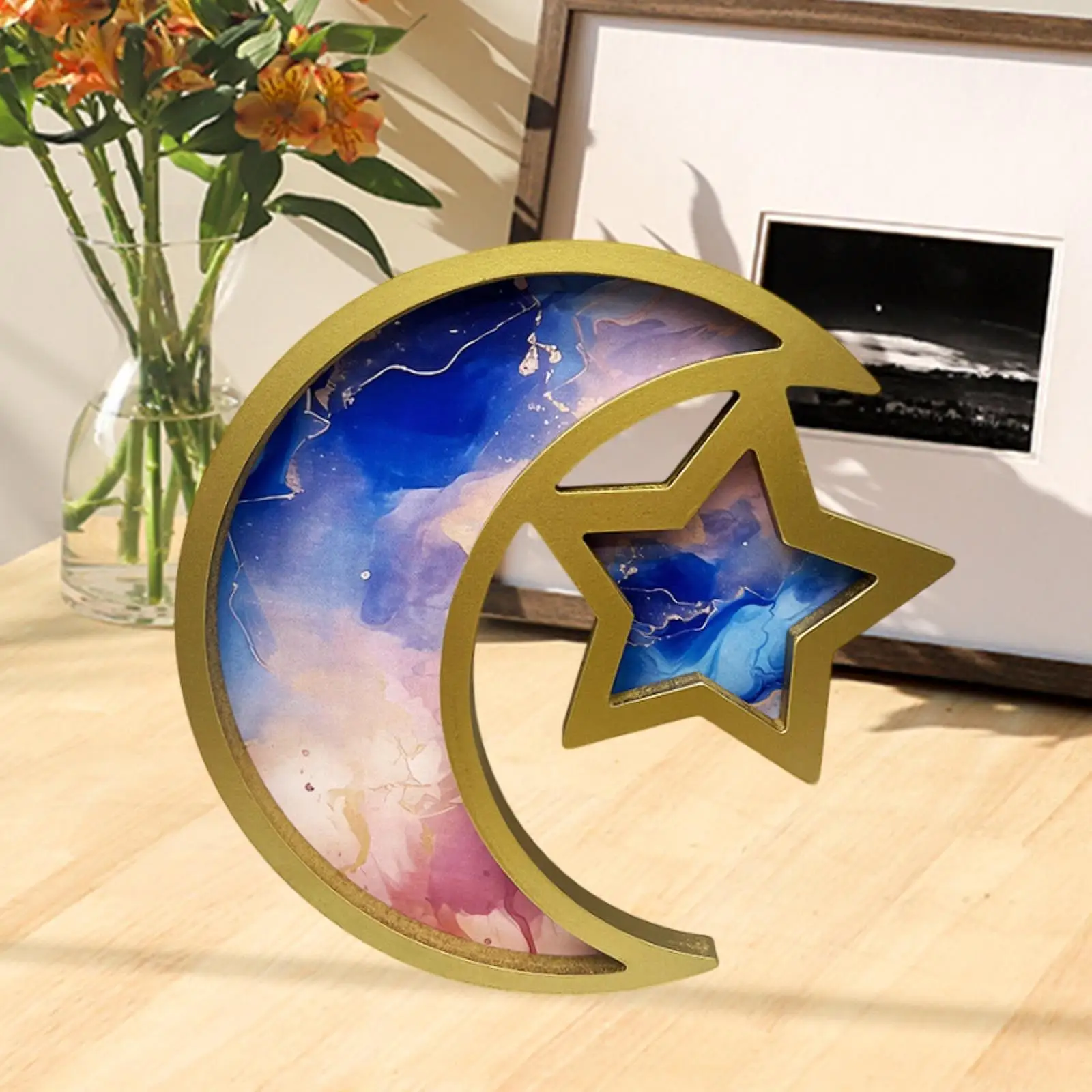 Ramadan Tray Decoration Wooden Dessert Plate Islamic Versatile Eid Mubarak Tray for Events Holiday Wedding Party Celebrations