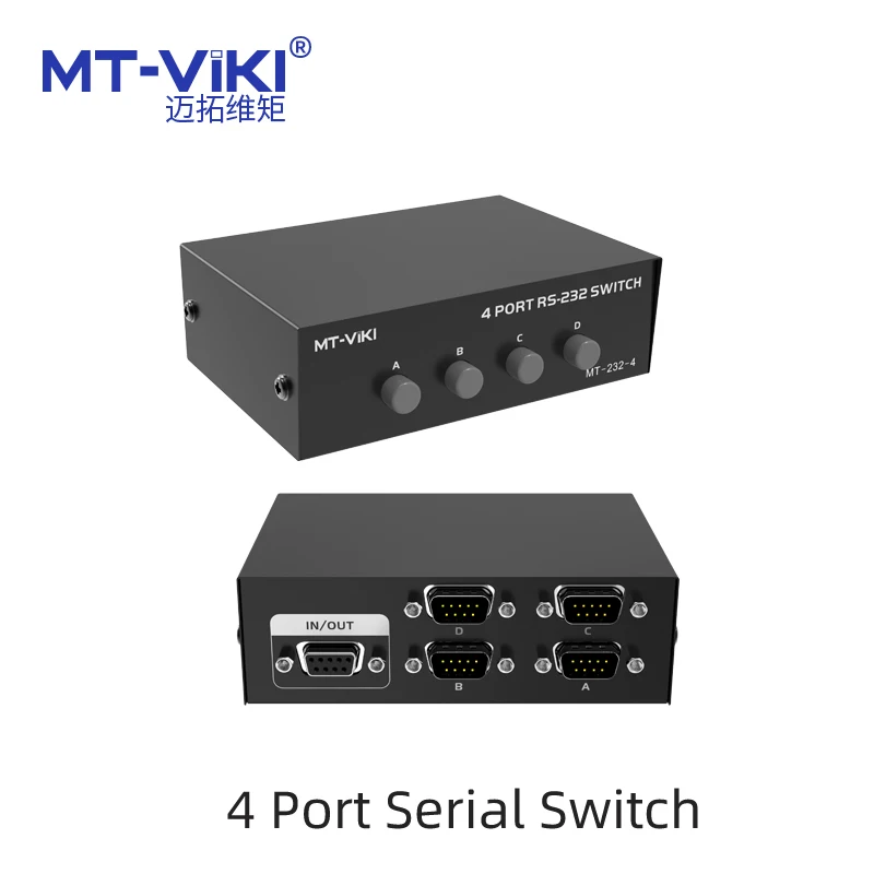 

MT-Viki 4 Port DB9 RS232 Switch Serial COM Device Console Printer Sharing Selector Controller 232-4