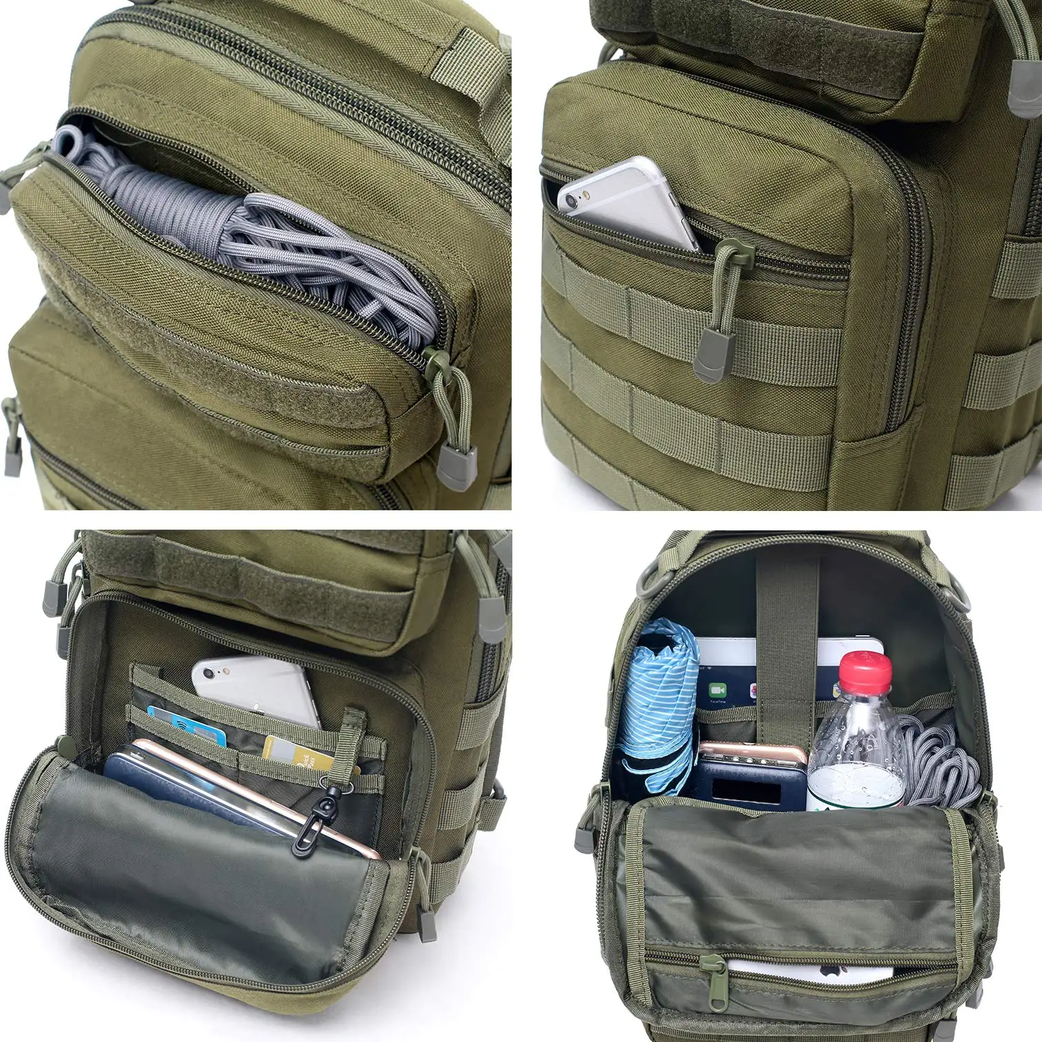 Tactical Bag Rover Shoulder Sling Pack Molle Assault Range PackS Diaper Day Bag for Men Traveling, Trekking, Camping