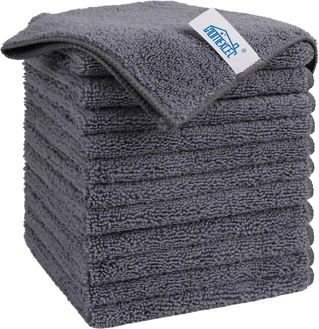 6 Pack Premium Microfiber Cleaning Cloths - Lint Free Scratch-Free Highly Absorbent Reusable Towels for Car Household Kitchen Window