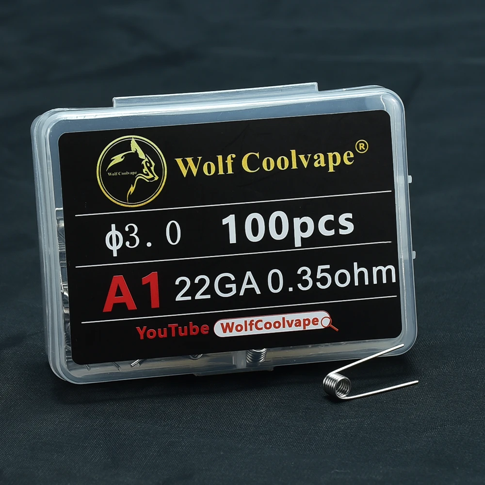 wolf coolvape 100pcs Prebuilt Coil Wire For DIY RDA RBA Tank Premade Vape Coil A1 Pre Coiled Resistance Heating Wire