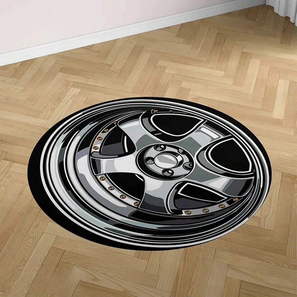 3D Simulation Car Wheel Tire Round Rug Cartoon Funny Decorative Mat Irregular Carpet Boy Game Room Decoration Carpet Home Decor